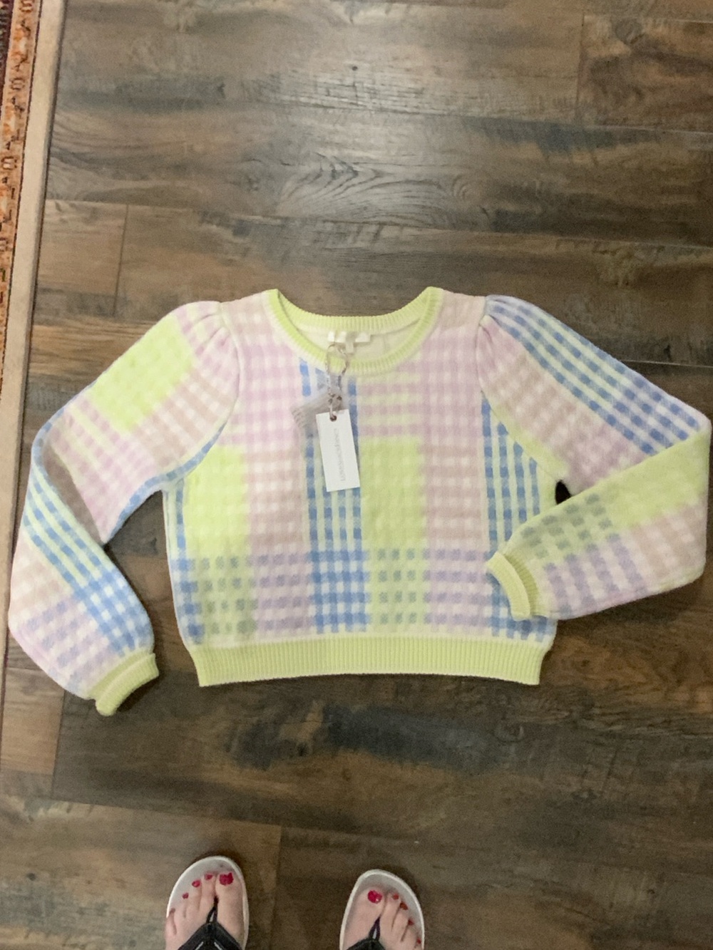 NWT LoveShackFancy Crop Pastel Sweater - XL